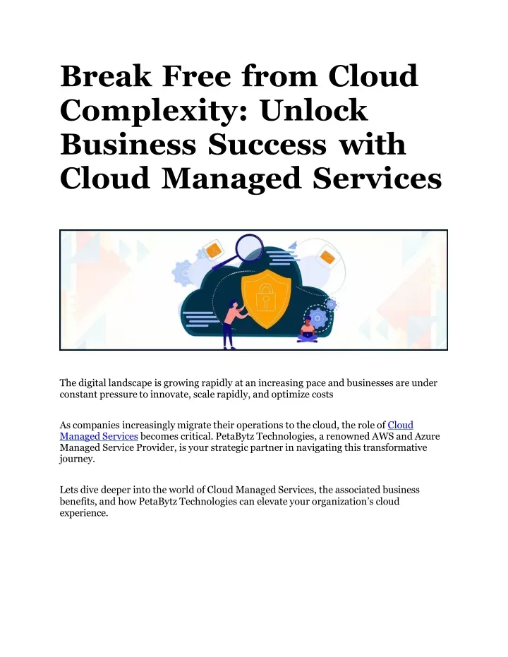 break free from cloud complexity unlock business success with cloud managed services