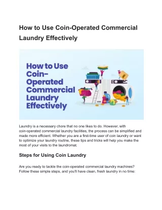 How to Use Coin-Operated Commercial Laundry Effectively