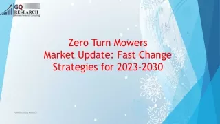 Global Zero Turn Mowers Market: Overview