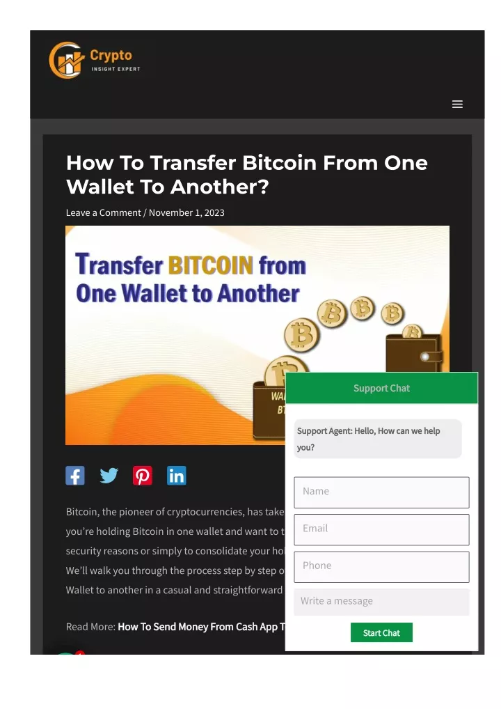 how to transfer bitcoin from one wallet to another