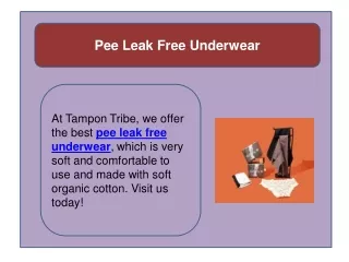 Pee Leak Free Underwear