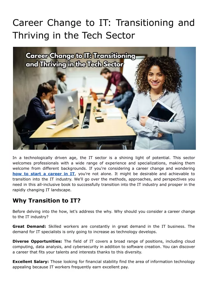 career change to it transitioning and thriving