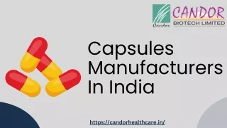 Capsules Manufacturers In India