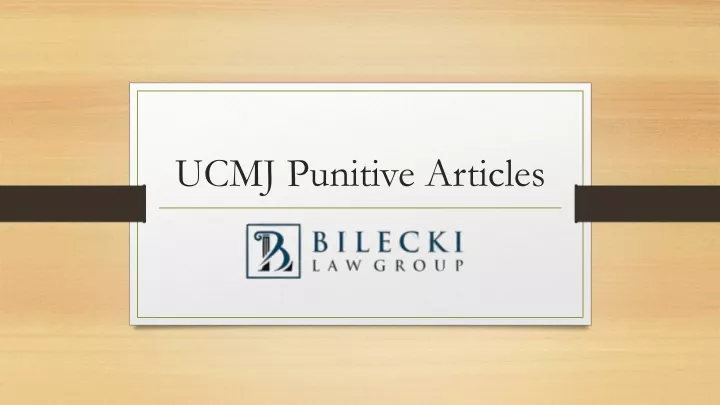 ucmj punitive articles