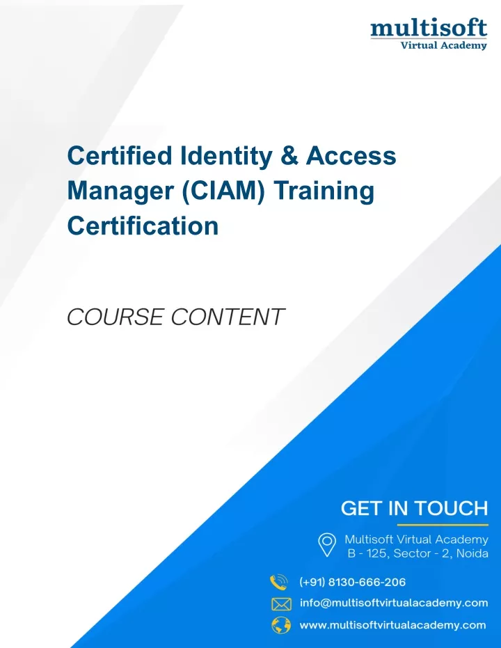 certified identity access manager ciam training