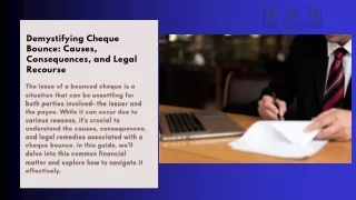 Demystifying Cheque Bounce Causes, Consequences, and Legal Recourse