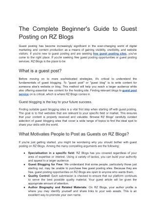The Complete Beginner's Guide to Guest Posting on RZ Blogs