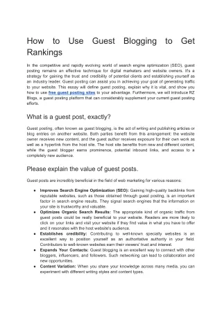 How to Use Guest Blogging to Get Rankings