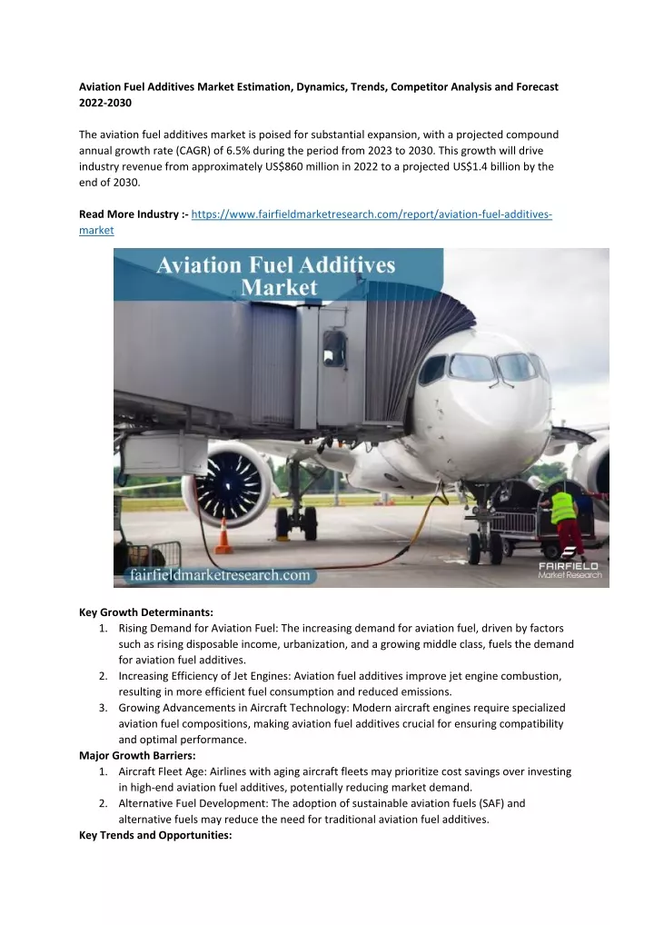 aviation fuel additives market estimation