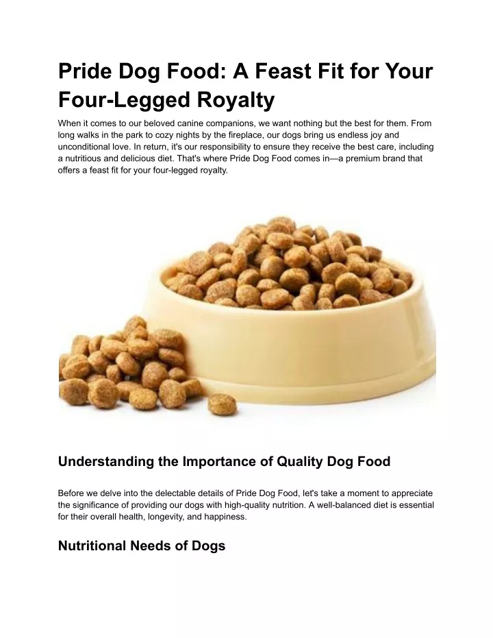 pride dog food a feast fit for your four legged