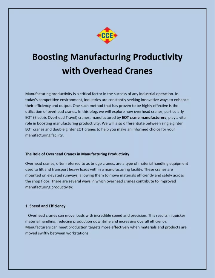 boosting manufacturing productivity with