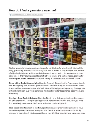 How do I find a yarn store near me