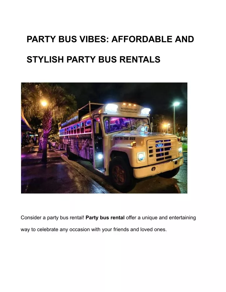 party bus vibes affordable and