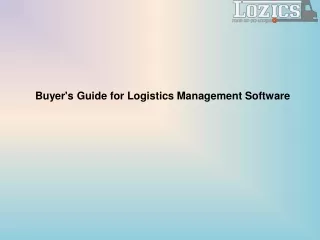 Buyer's Guide for Logistics Management Software