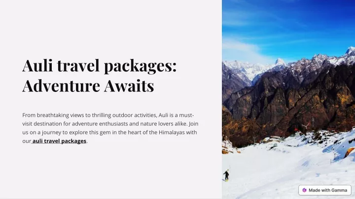 auli travel packages adventure awaits