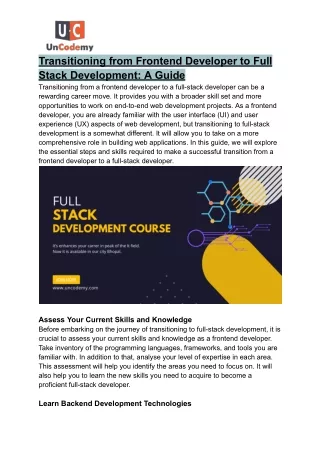 Transitioning from Frontend Developer to Full Stack Development_ A Guide