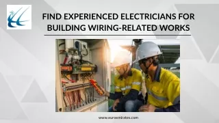 Find Experienced Electricians for Building Wiring-Related Works