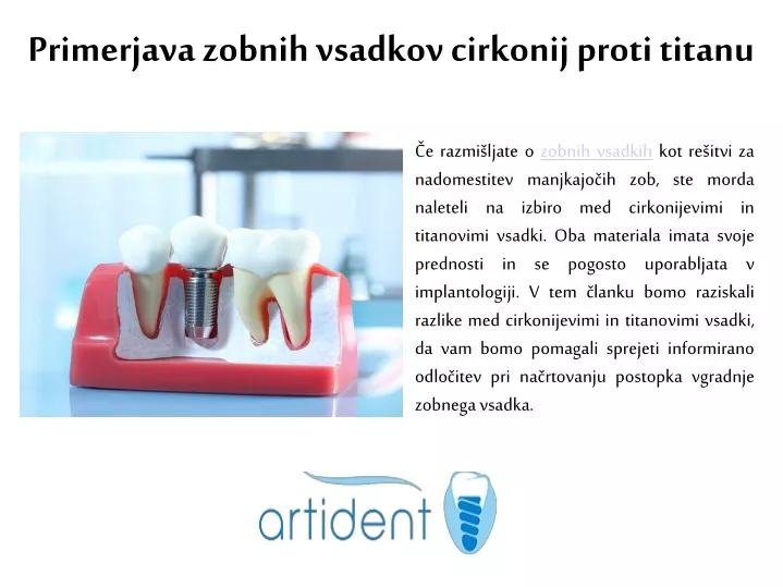 primerjava zobnih vsadkov cirkonij proti titanu