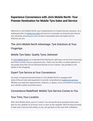 Experience Convenience with Jim's Mobile North: