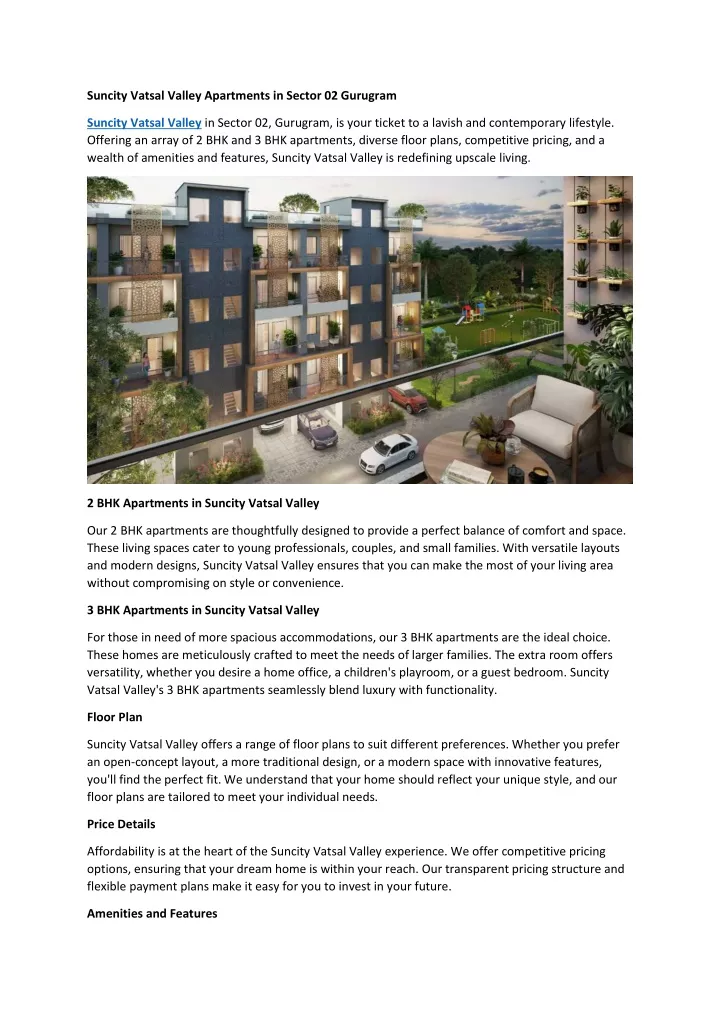 suncity vatsal valley apartments in sector