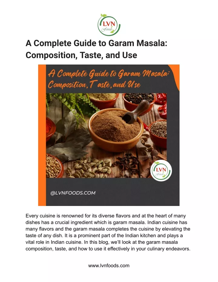 a complete guide to garam masala composition