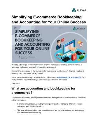 simplifying e commerce bookkeeping and accounting