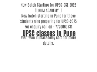 UPSC classes in Pune