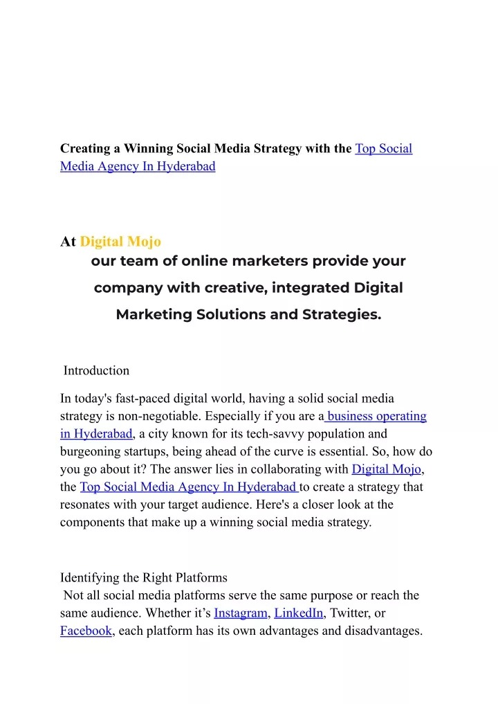 creating a winning social media strategy with