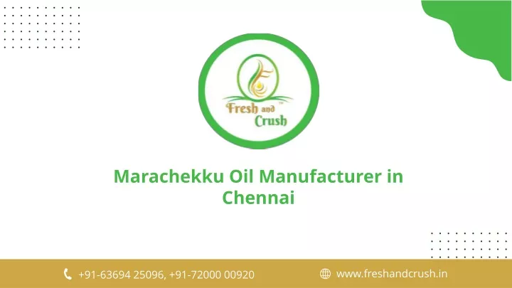 marachekku oil manufacturer in chennai