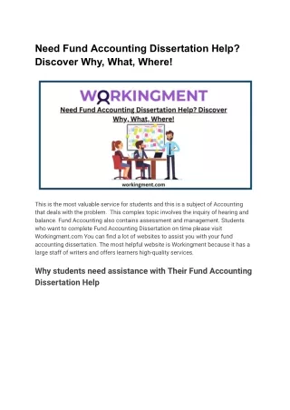 need fund accounting dissertation help discover