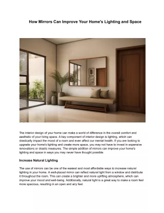 how mirrors can improve your home s lighting