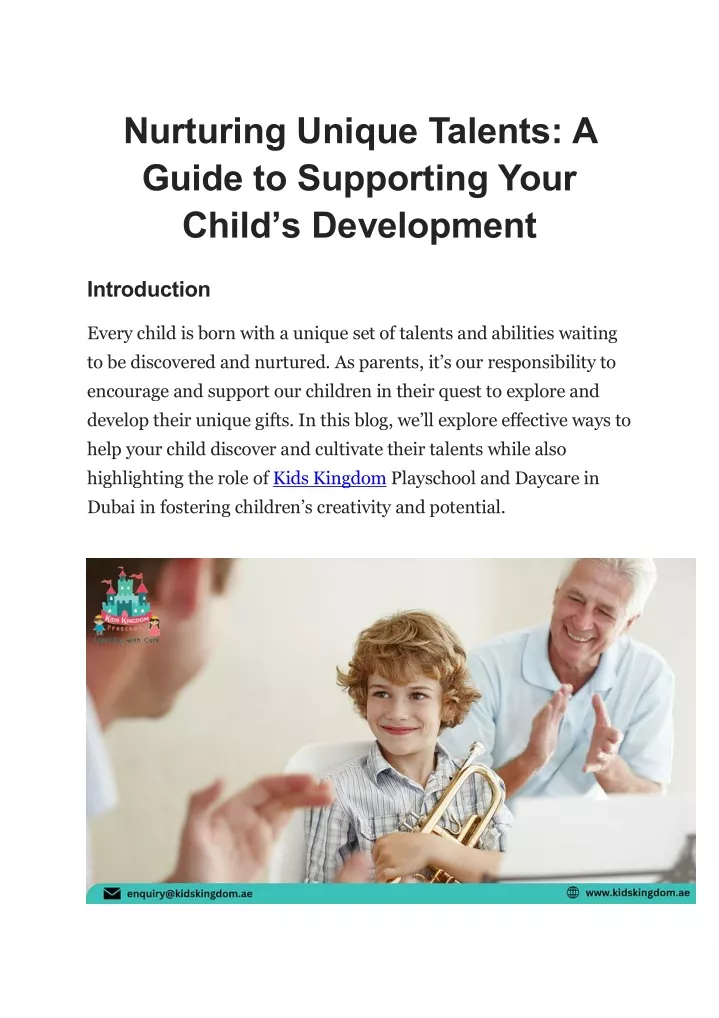 nurturing unique talents a guide to supporting