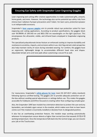 ensuring eye safety with snapmaker laser