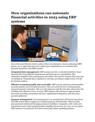 how organizations can automate financial