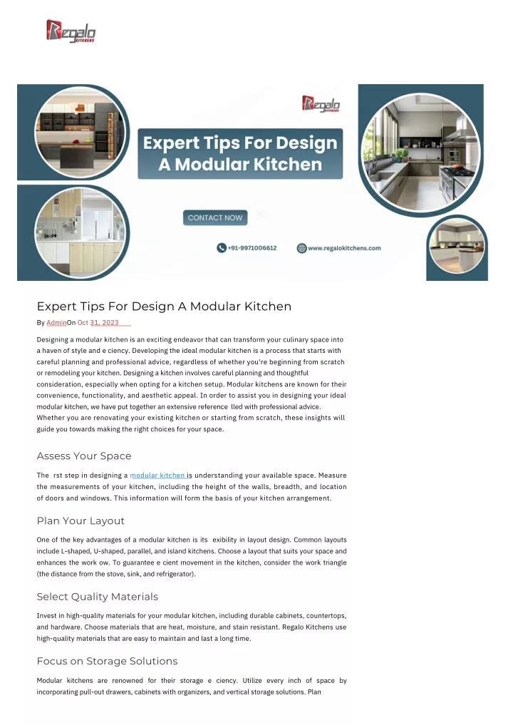 expert tips for design a modular kitchen