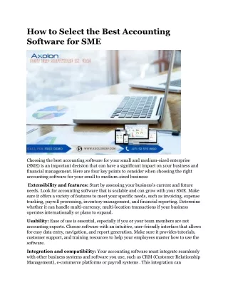 how to select the best accounting software for sme