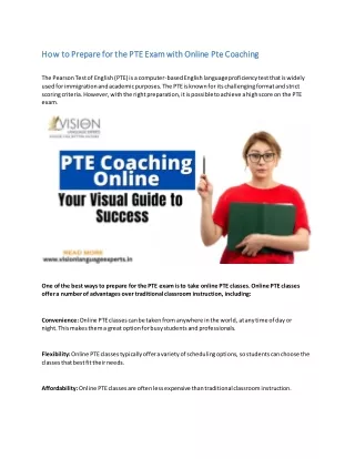 How to Prepare for the PTE Exam with Online Pte Coaching