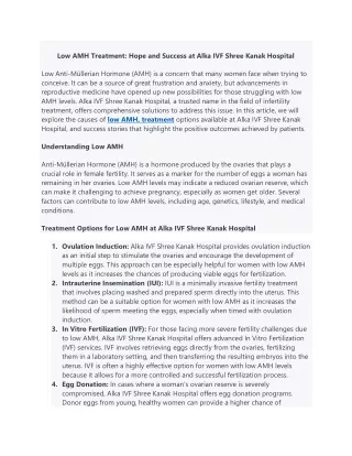 low amh treatment hope and success at alka