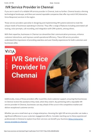 IVR Service Provider in Chennai