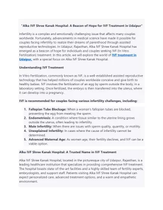 alka ivf shree kanak hospital a beacon of hope