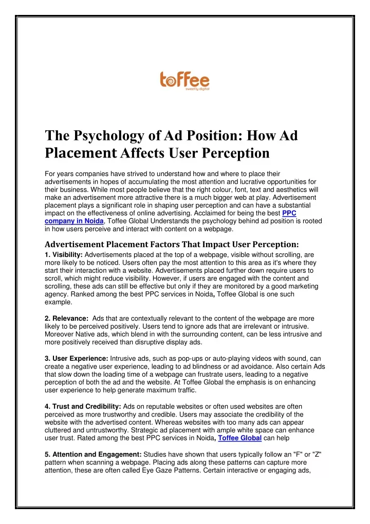 the psychology of ad position how ad placement