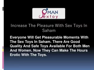 Increase The Pleasure With Sex Toys In Saham