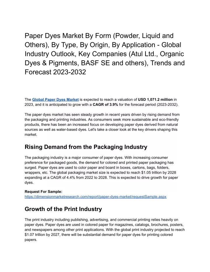 paper dyes market by form powder liquid