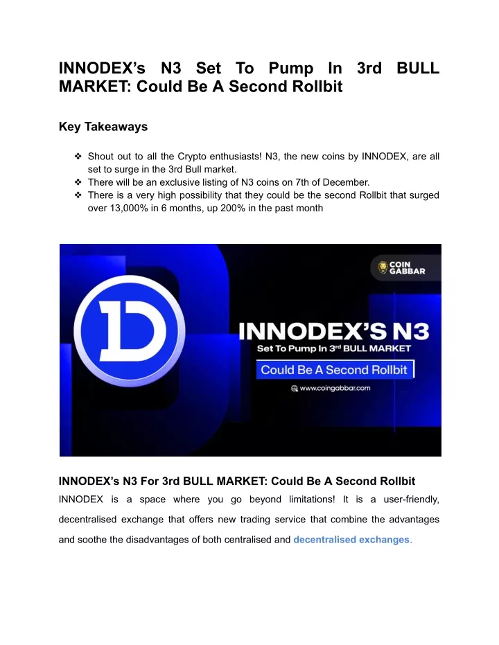 innodex s market could be a second rollbit