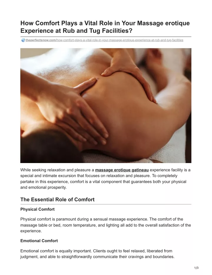 how comfort plays a vital role in your massage