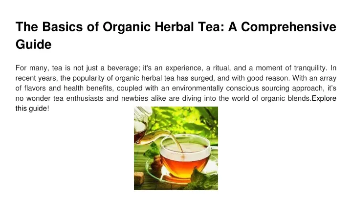 the basics of organic herbal tea a comprehensive guide