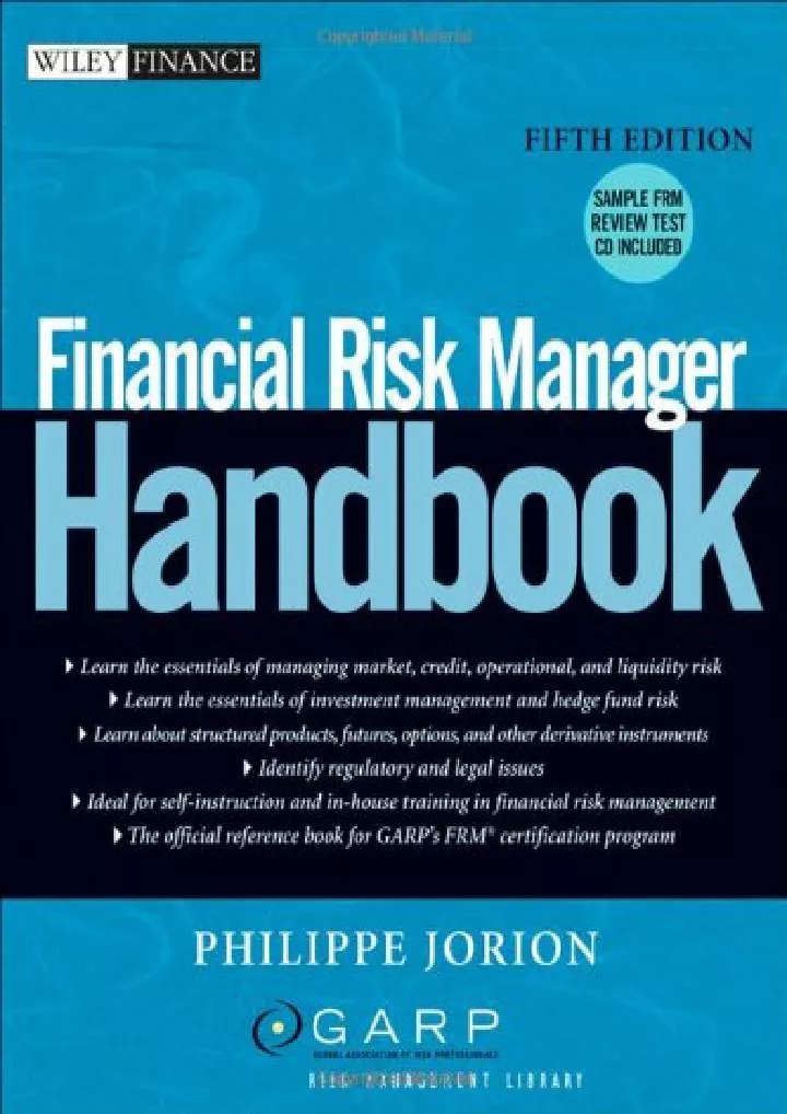 read ebook pdf financial risk manager handbook