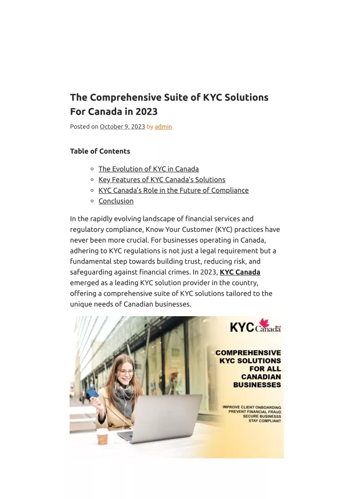 the comprehensive suite of kyc solutions