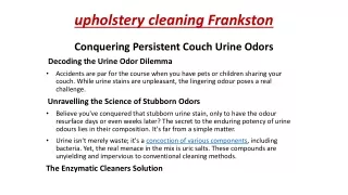 upholstery cleaning Frankston