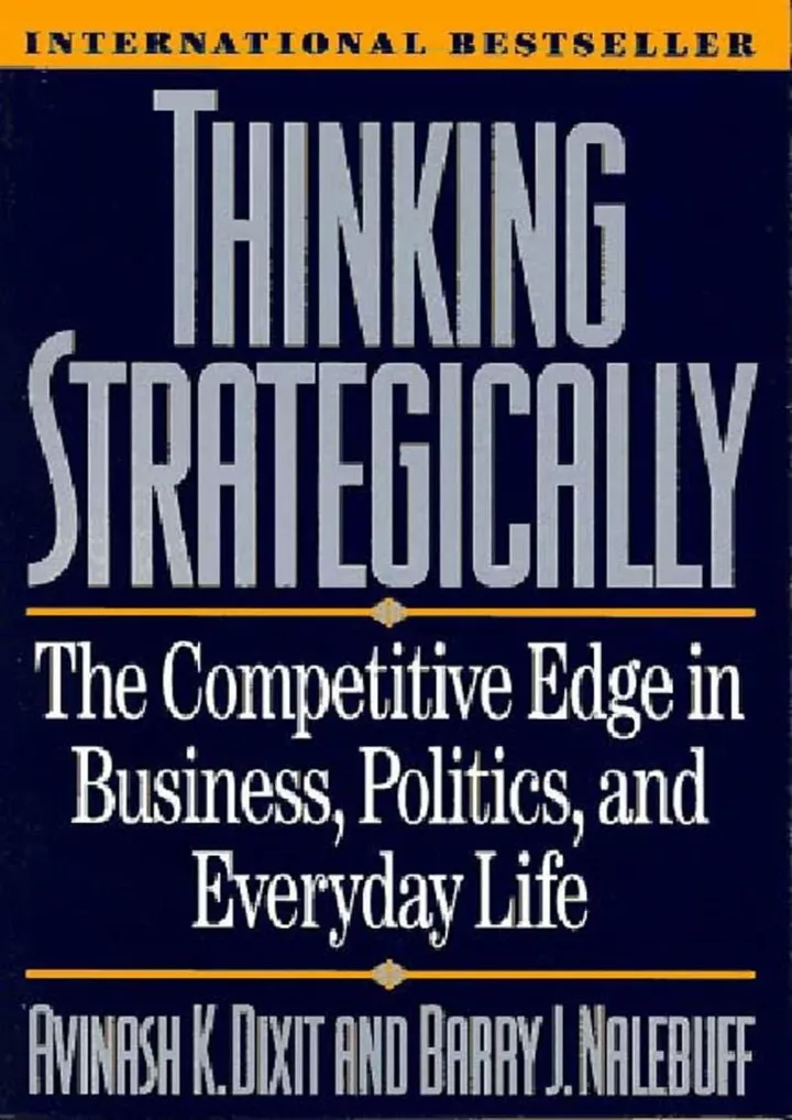 read download thinking strategically